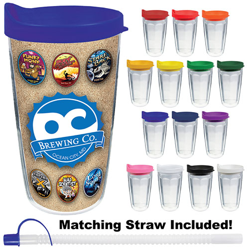 16 oz 4 color Print thermal travel tumbler